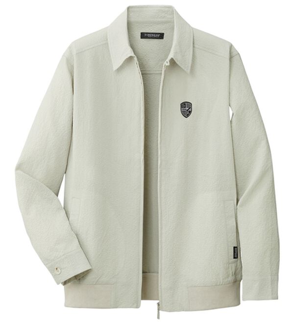 「＜ダンロップ・リファインド＞接触冷感サッカーブルゾン（メンズブルゾン）」｜グレージュ