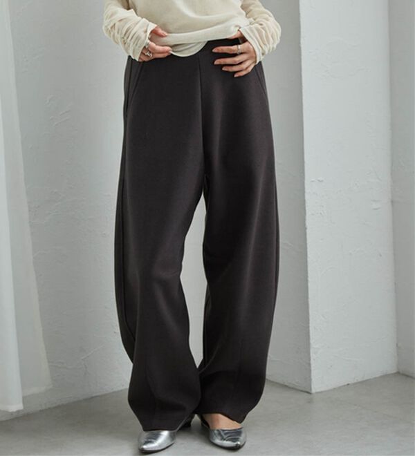 RANAN（ラナン）の「フェイクウールバレルレッグカーブパンツ（フルレングスパンツ）」｜詳細画像