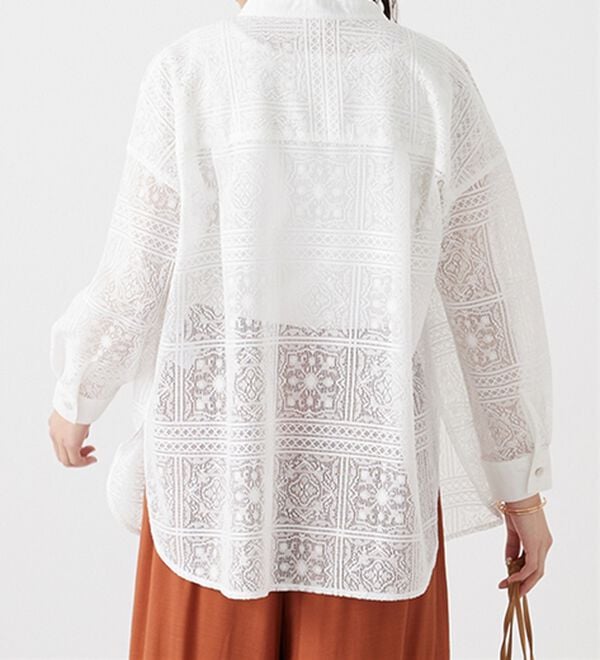 BELLUNA（ベルーナ）の「上品レース素材シャツチュニック（チュニック）」｜詳細画像