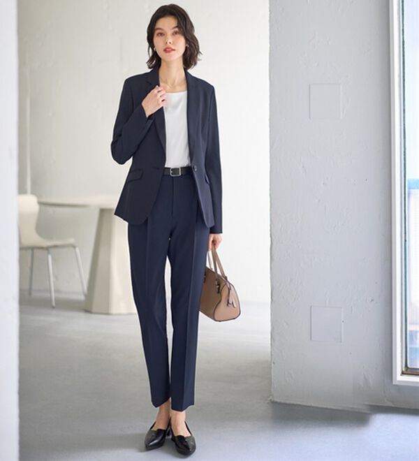 GeeRA（ジーラ）の「【2点セット】選べるボトム！洗えて型くずれしないパンツスーツセット（パンツスーツ）」｜詳細画像