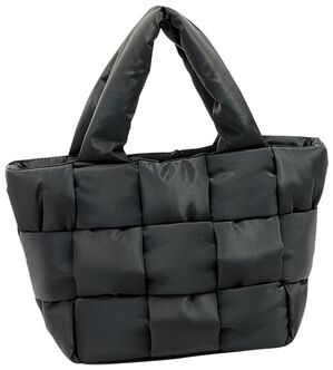 BELLUNA（ベルーナ）の「編み込みダブルフェイス手提げ（ハンドバッグ）」｜ブラック