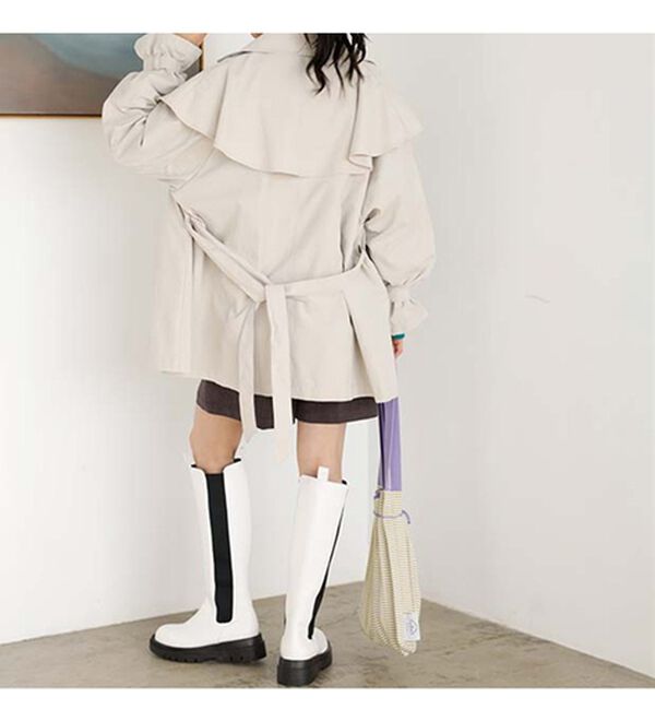 GeeRA（ジーラ）の「ポンチョデザイントレンチ風コート（ハーフコート）」｜詳細画像