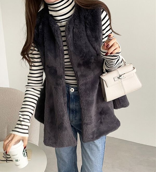 GeeRA（ジーラ）の「ペプラムファーベスト（ベスト）」｜詳細画像