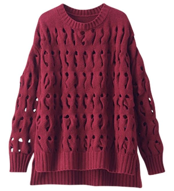 BELLUNA（ベルーナ）の「重ね着を楽しむ透かし編ニットセーター（ニット・セーター）」｜詳細画像