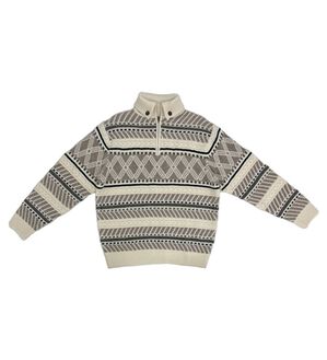 「衿暖かふっくらモールセーター（メンズニット・セーター）」｜ホワイト