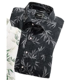 「さらっと爽快！快適和柄シャツ（メンズシャツ）」｜ブラック