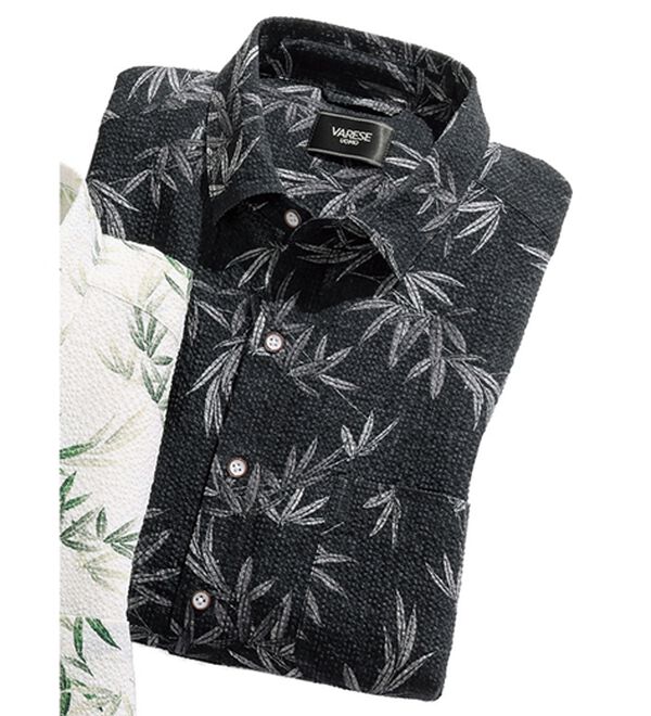 「さらっと爽快！快適和柄シャツ（メンズシャツ）」｜ブラック