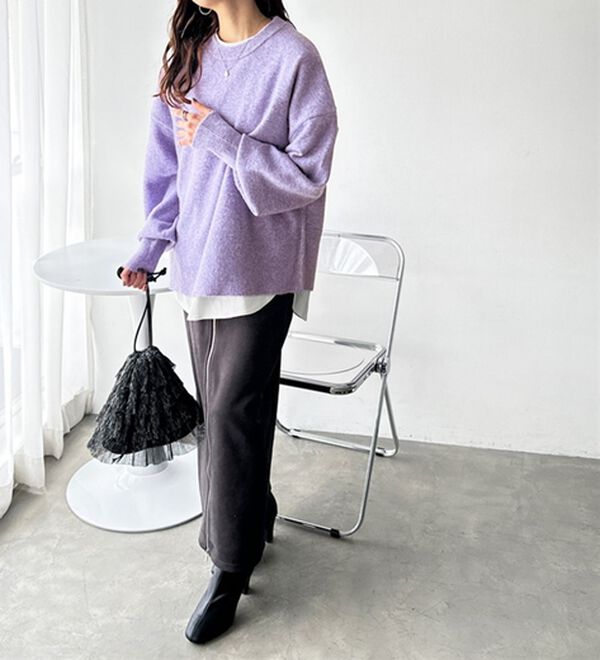 GeeRA（ジーラ）の「ゆるっと柔らか！袖ボリュームメランジニット（ニット・セーター）」｜詳細画像