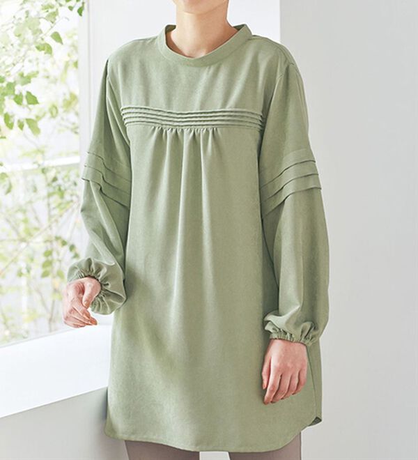 BELLUNA（ベルーナ）の「タック使い細コールチュニック（チュニック）」｜詳細画像