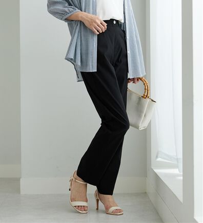 BELLUNA（ベルーナ）の「冷感ピケストレッチ素材スリムパンツ（フルレングスパンツ）」