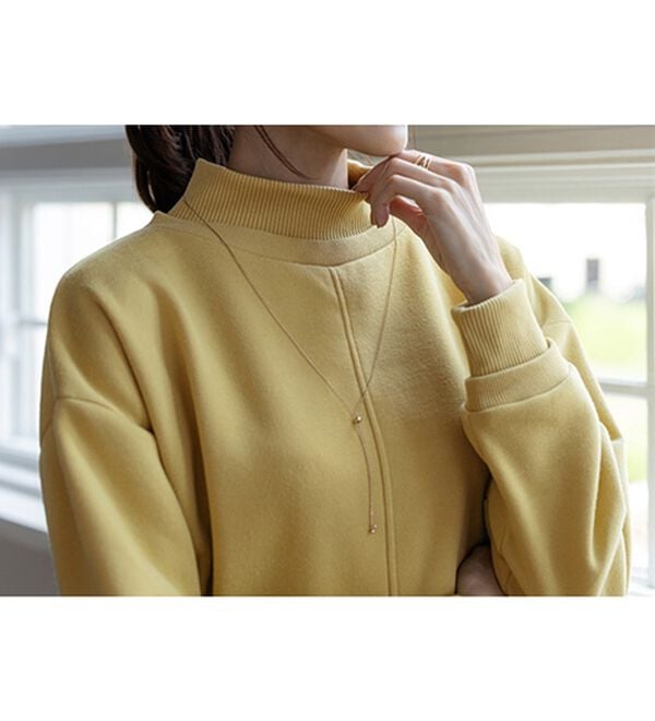 BELLUNA（ベルーナ）の「リブ使いがかわいい裏起毛トレーナー（チュニック）」｜詳細画像