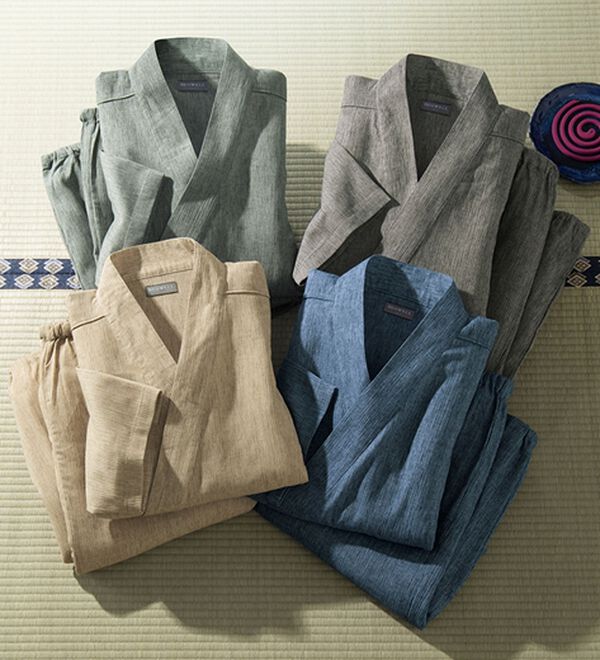 「麻入りサラッと涼感作務衣（メンズ和装・浴衣・和装グッズ）」｜詳細画像