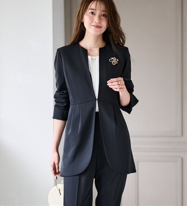RANAN（ラナン）の「＜２点セット＞ラウンドヘムジャケットセットアップ（パンツスーツ）」｜詳細画像