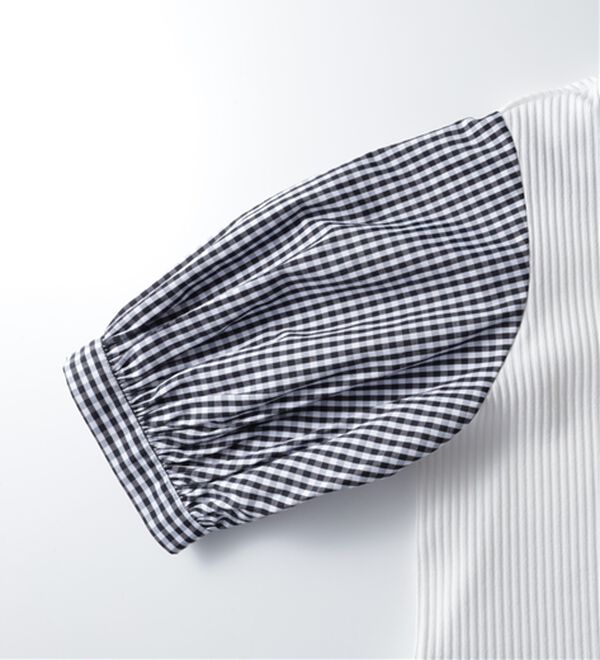 BELLUNA（ベルーナ）の「衿付きVネック異素材切替チュニック（チュニック）」｜詳細画像