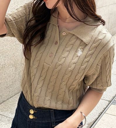 RANAN（ラナン）の「＜U.S.POLO ASSN.＞半袖ケーブルポロニット（シャツ）」