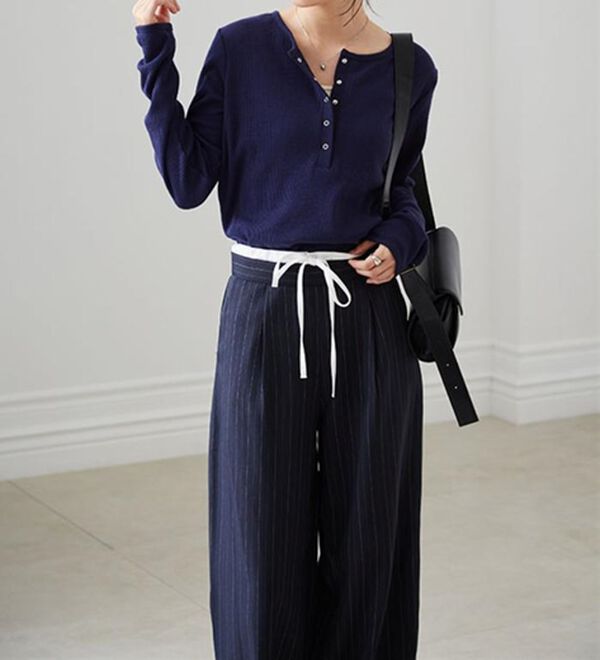 RANAN（ラナン）の「ヘンリーネックワッフルロンＴ（カットソー）」｜詳細画像