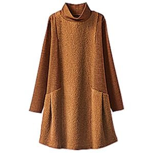 BELLUNA（ベルーナ）の「ブークレー切替リブ使いデザインチュニック（チュニック）」｜キャメル系