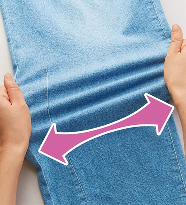 BELLUNA（ベルーナ）の「ひんやり冷感！カーブシルエットデニムパンツ（ワイドパンツ・ガウチョ）」｜詳細画像