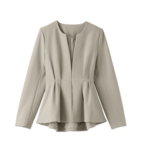 RANAN（ラナン）の「【２点セット】防シワ！ノーカラーペプラムパンツスーツ（パンツスーツ）」｜詳細画像