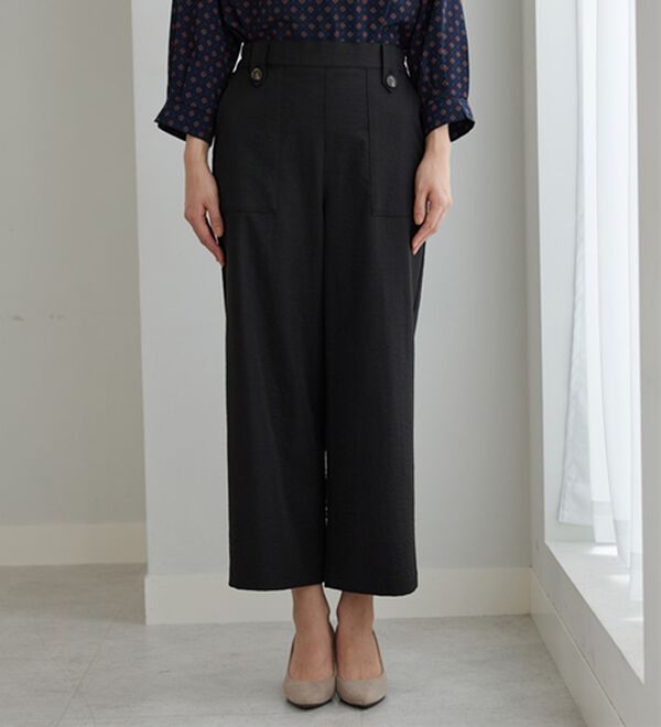 BELLUNA（ベルーナ）の「《快適Ｌａｂ．》サラもち！快適ビンテージ調素材ワイドパンツ（ワイドパンツ・ガウチョ）」｜詳細画像