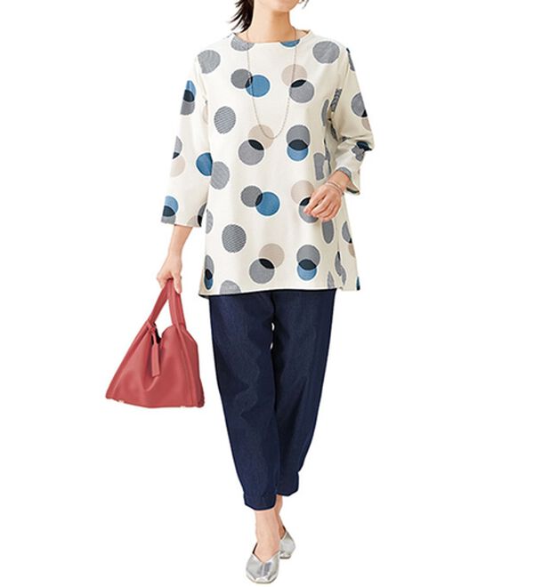 「【２色組】着こなし上品水玉チュニック（チュニック）」｜詳細画像