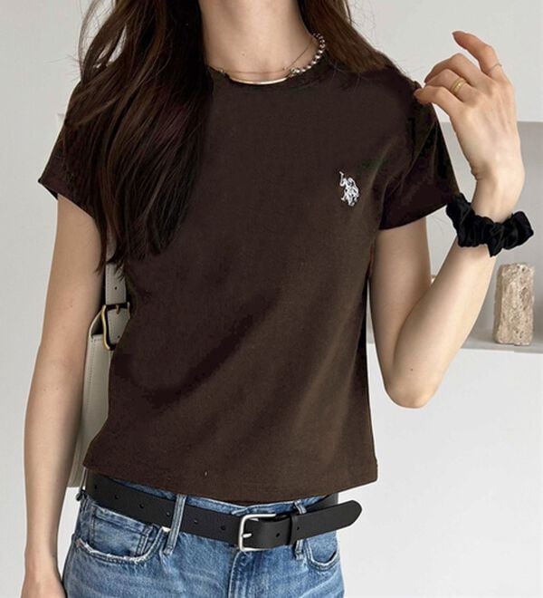 GeeRA（ジーラ）の「【ＵＳ．ＰＯＬＯ．ＡＳＳＮ】汗染み防止ミニＴシャツ（Tシャツ）」｜ブラウン