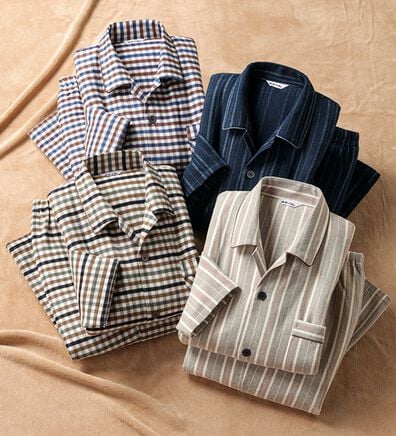 「日本製ふっくらあたたか綿毛布パジャマ（メンズルームウェア）」