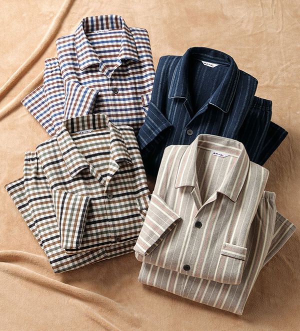 「日本製ふっくらあたたか綿毛布パジャマ（メンズルームウェア）」｜詳細画像