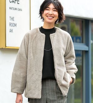 BELLUNA（ベルーナ）の「すっきり高見え！大人のファージャケット（その他ジャケット）」｜詳細画像
