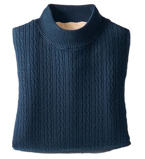 BELLUNA（ベルーナ）の「洗える！裏ベロアあったかセーター（ニット・セーター）」｜ネイビー