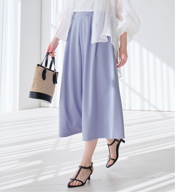 alotta（アロッタ）の「【４つの機能付】ひんやりドレープパンツ（ワイドパンツ・ガウチョ）」｜詳細画像