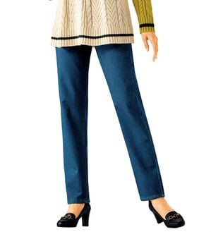 BELLUNA（ベルーナ）の「あったか裏フリースストレッチジーンズ（フルレングスパンツ）」｜詳細画像