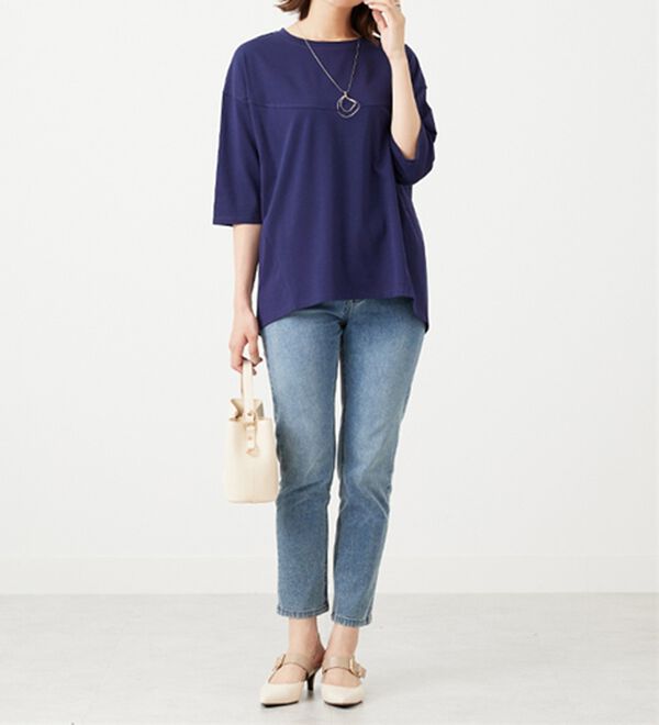 BELLUNA（ベルーナ）の「ヒンヤリ冷感！切替デザインプルオーバー（カットソー）」｜詳細画像