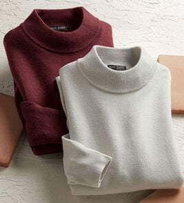 「カシミヤタッチやわらかハイネックセーター（メンズニット・セーター）」