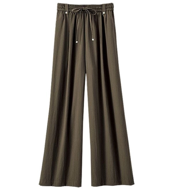 BELLUNA（ベルーナ）の「サラリ快適！ビンテージ調ワイドパンツ（ワイドパンツ・ガウチョ）」｜チャコール