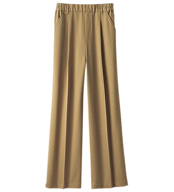 BELLUNA（ベルーナ）の「とろみ素材パイピング使いラインパンツ（ワイドパンツ・ガウチョ）」｜詳細画像