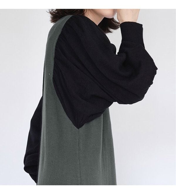 RANAN（ラナン）の「ボリューム袖アウトシームニットワンピース（ニットワンピース）」｜詳細画像