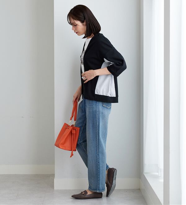 BELLUNA（ベルーナ）の「ストライプ切替ジッパーカーディガン（その他カーディガン）」｜詳細画像