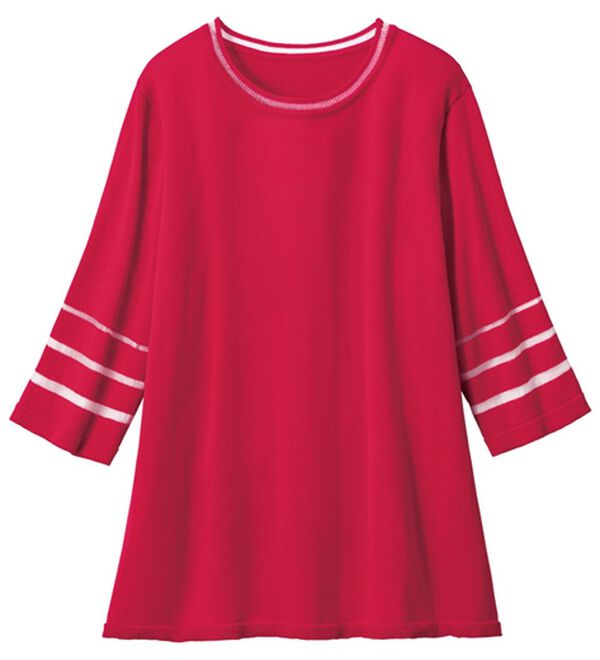 ルフラン（ルフラン）の「「魅せる」涼し気シアーなサマーニット（ニット・セーター）」｜レッド