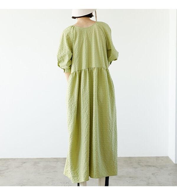 GeeRA（ジーラ）の「ワッシャー素材パフスリーブワンピース（その他ワンピース）」｜詳細画像