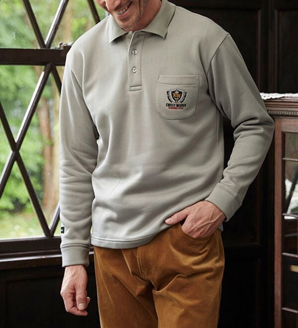 「【４枚組】裏起毛ブランドポロトレーナー（メンズトレーナー）」｜詳細画像