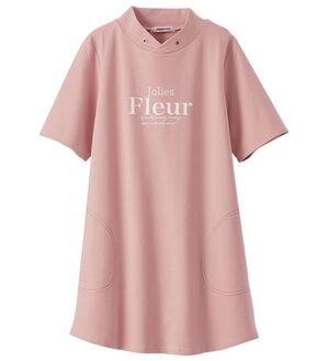 BELLUNA（ベルーナ）の「綿１００％裏毛素材ロゴチュニック（チュニック）」｜ピンク