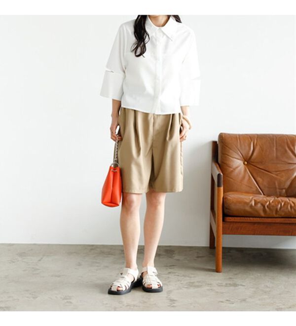 GeeRA（ジーラ）の「ハイウエストハーフパンツ（その他パンツ）」｜詳細画像