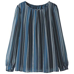 BELLUNA（ベルーナ）の「ミセスに嬉しい！１０得プリントブラウス（ブラウス）」｜ストライプ