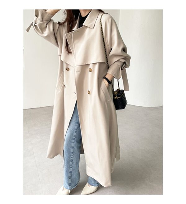 GeeRA（ジーラ）の「『ドラマ着用商品』上品オーバーサイズトレンチコート（ロングコート）」｜詳細画像