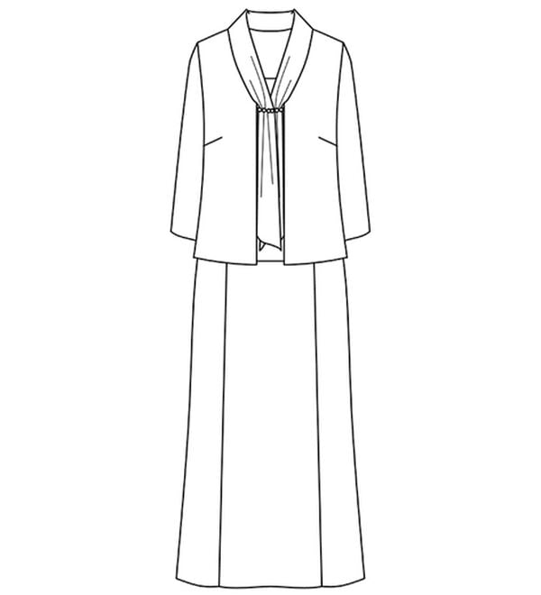 BELLUNA（ベルーナ）の「北陸ジャカードワンピースアンサンブル（パール調アクセ付き）（ブラックフォーマル（喪服・礼服））」｜詳細画像