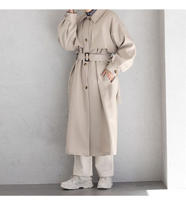 美品✨ LOHEN デザイン 2WAY ロングコート ワンピ ベージュ36 2WAYカラーボリュームスリーブコート - ベルーナ【公式】