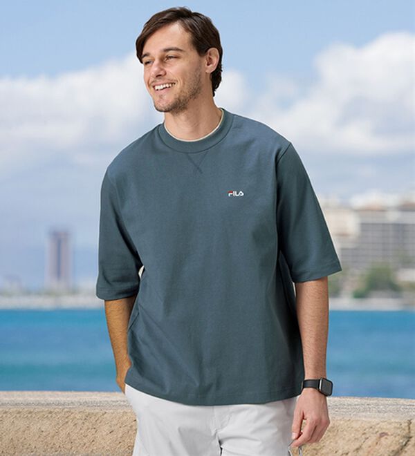 「＜フィラ＞綿１００％　キシリトール加工５分袖Ｔシャツ（メンズシャツ）」｜詳細画像