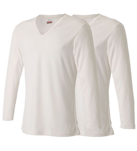 2枚組 MIZUNO ミズノ ブレスサーモ インナーシャツ L レディース★ストレッチ 黒 暖か 発熱 日本製 MIZUNO ( ミズノ ) 長袖インナー ブレスサーモアンダー ワイズロード