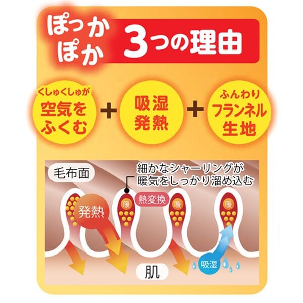 iellio（イエリオ）の「フランネルくしゅくしゅ吸湿発熱毛布（毛布・ブランケット）」｜詳細画像